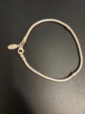 Pandora Sterling Silver Snake Chain Bracelet 7.75 Lobster Clasp